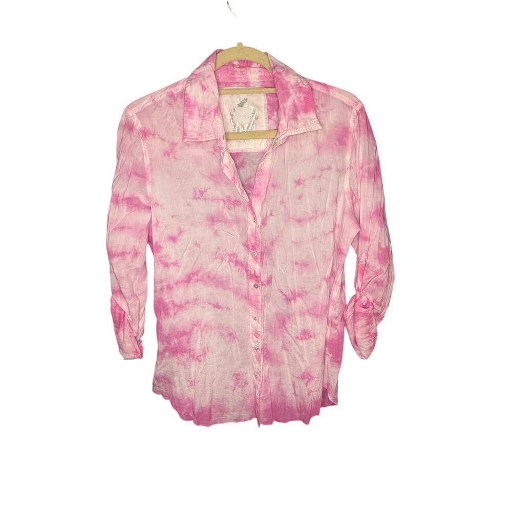 CINO Women's Tie Dye Cotton Button Down Size M